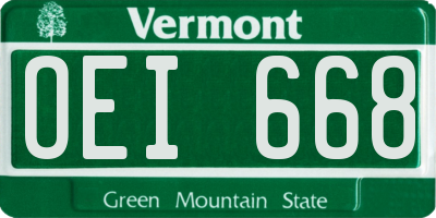 VT license plate OEI668