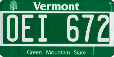 VT license plate OEI672