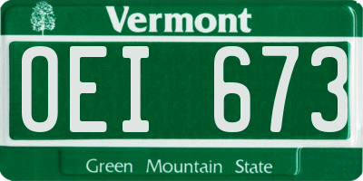VT license plate OEI673