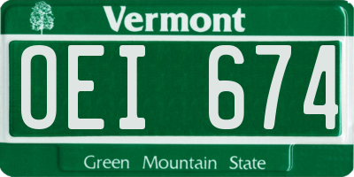 VT license plate OEI674