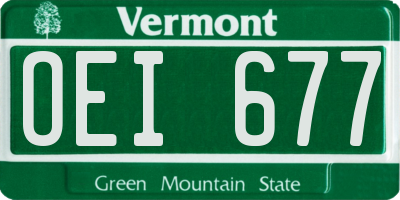 VT license plate OEI677