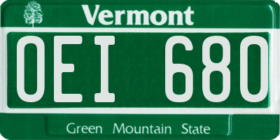 VT license plate OEI680