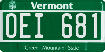 VT license plate OEI681