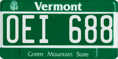VT license plate OEI688