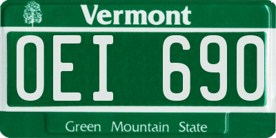 VT license plate OEI690