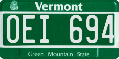 VT license plate OEI694