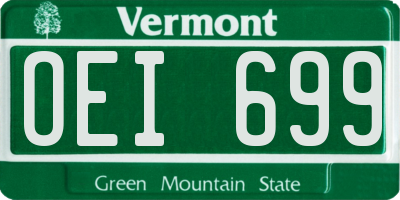 VT license plate OEI699