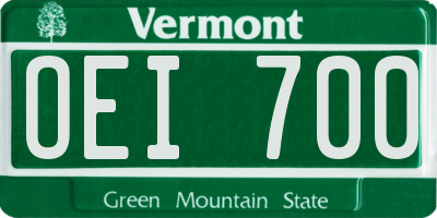 VT license plate OEI700