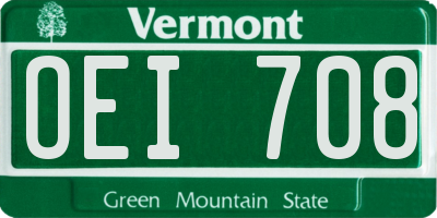 VT license plate OEI708