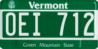 VT license plate OEI712