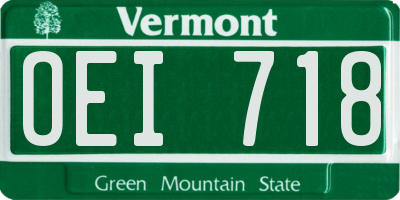 VT license plate OEI718