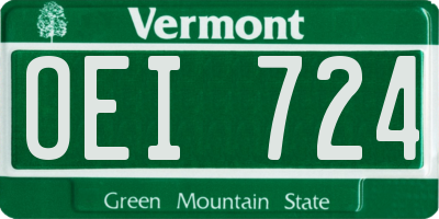 VT license plate OEI724