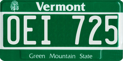 VT license plate OEI725