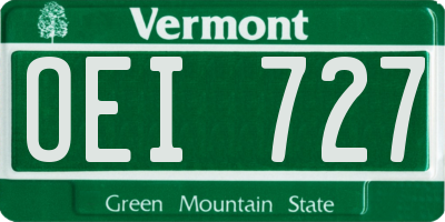VT license plate OEI727