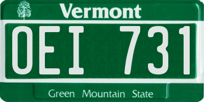 VT license plate OEI731