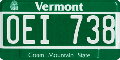VT license plate OEI738