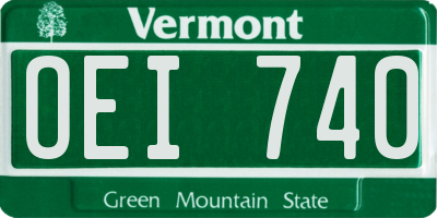 VT license plate OEI740