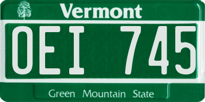 VT license plate OEI745