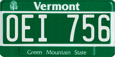 VT license plate OEI756