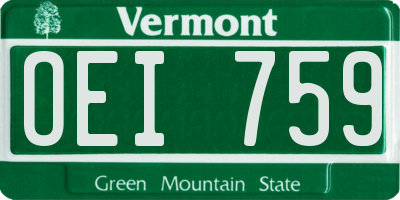 VT license plate OEI759