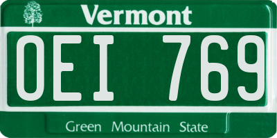VT license plate OEI769