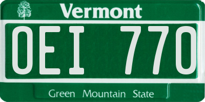 VT license plate OEI770