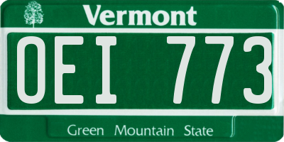 VT license plate OEI773
