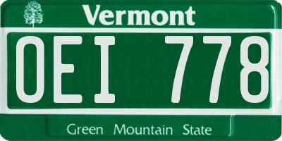 VT license plate OEI778