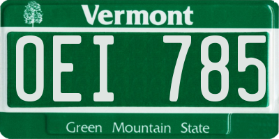 VT license plate OEI785