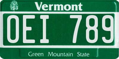 VT license plate OEI789
