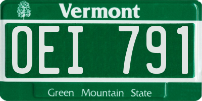 VT license plate OEI791