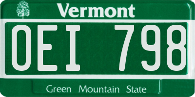 VT license plate OEI798