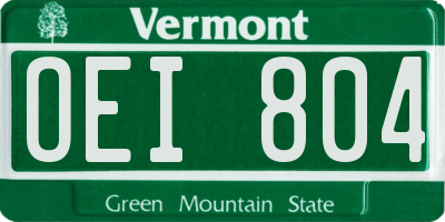 VT license plate OEI804