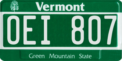 VT license plate OEI807