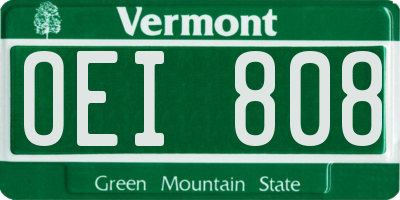 VT license plate OEI808