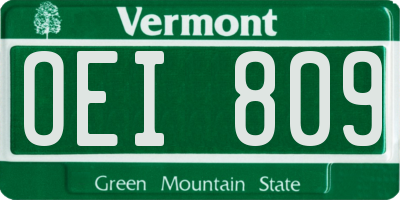VT license plate OEI809