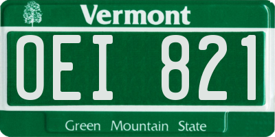 VT license plate OEI821