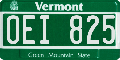 VT license plate OEI825
