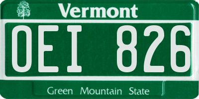 VT license plate OEI826