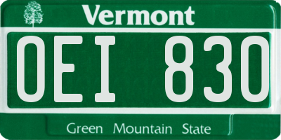 VT license plate OEI830