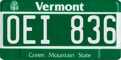 VT license plate OEI836