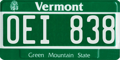 VT license plate OEI838