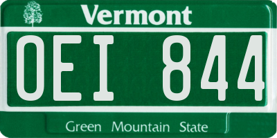 VT license plate OEI844