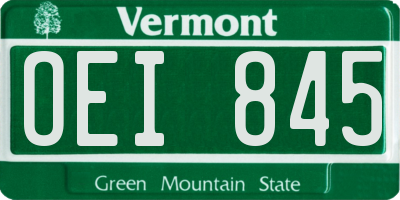 VT license plate OEI845