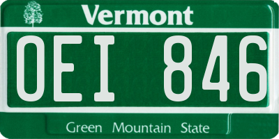 VT license plate OEI846