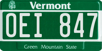 VT license plate OEI847