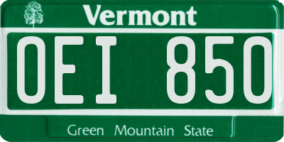 VT license plate OEI850