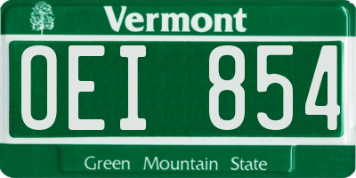 VT license plate OEI854