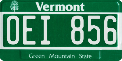 VT license plate OEI856