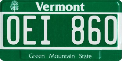 VT license plate OEI860